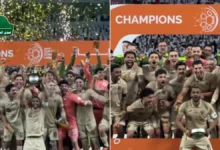 لقطة من تتويج الريان بطل كأس الخليج واللاعبون يرفعون الكأس في المباراة النهائية