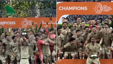 لقطة من تتويج الريان بطل كأس الخليج واللاعبون يرفعون الكأس في المباراة النهائية