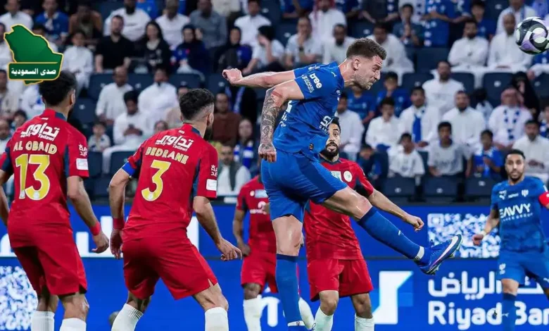 مباراه الهلال ضد ضمك رأسية سافيتش الحاسمة