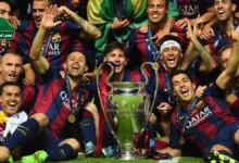 لقطة تذكارية من فوز نادي برشلونة بلقب دوري أبطال أوروبا