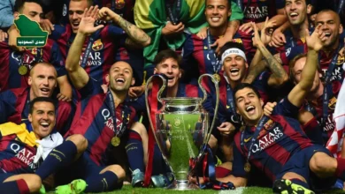 لقطة تذكارية من فوز نادي برشلونة بلقب دوري أبطال أوروبا